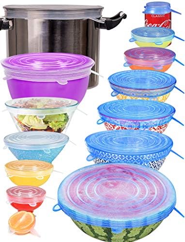 Longzon Silicone Stretch Lids 14 Pack Include 2Pcs Size up to 9.8'' Dia by Longzon