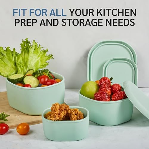 ISSEVE 12Pcs/Set Nesting Silicone Food Storage Containers with Lids - Image 5