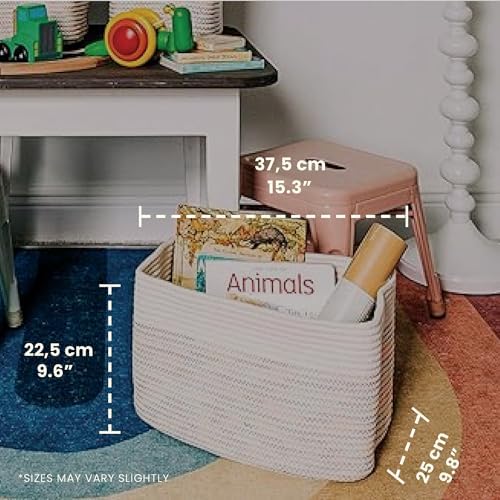 OrganiHaus Rainbow Baskets for Shelves, Set of 3, 15x9x10 - Image 2