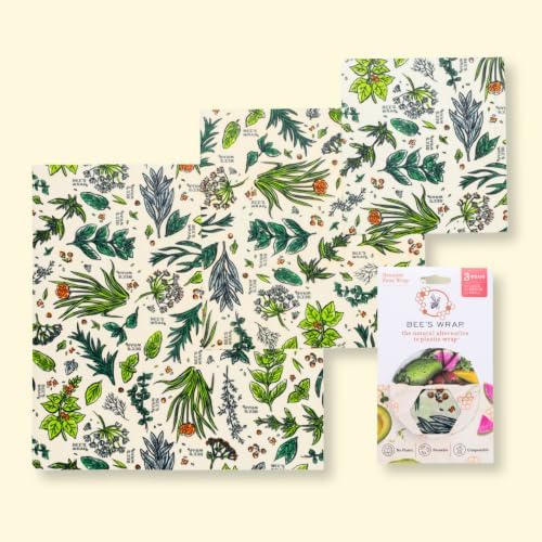 Bee's Wrap Beeswax Food Wraps, 3 Pack Assorted - Herb Garden - Image 7