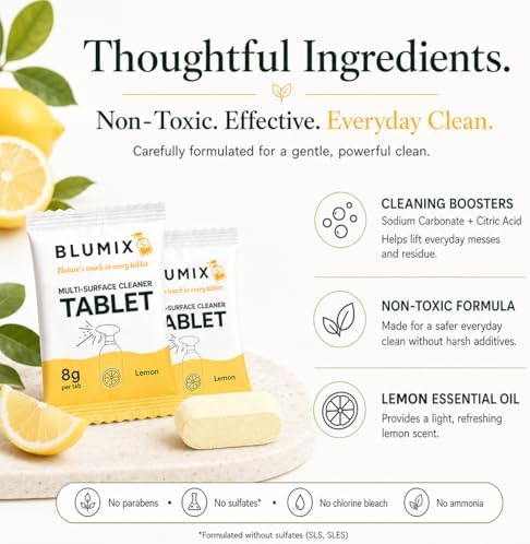 Multi-Surface Cleaner Refill Tablets – 6 Count | Fresh Lemon Scent | Eco-Friendly, Biodegradable, Plastic-Free Cleaning Refills for Spray Bottles – All-Purpose Household Use (Lemon Scent) - Image 6