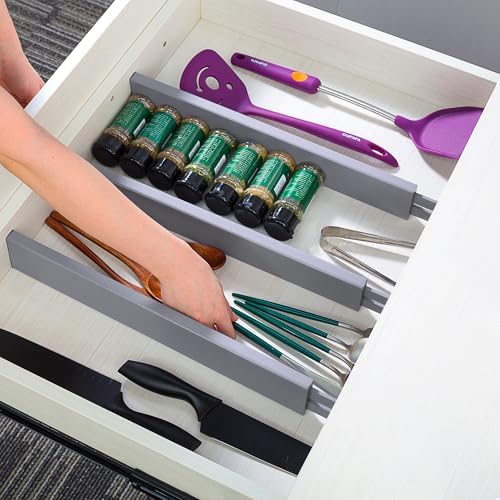 Utoplike Kitchen Drawer Dividers Large, Gray Drawers Organizers Adjustable - Image 2