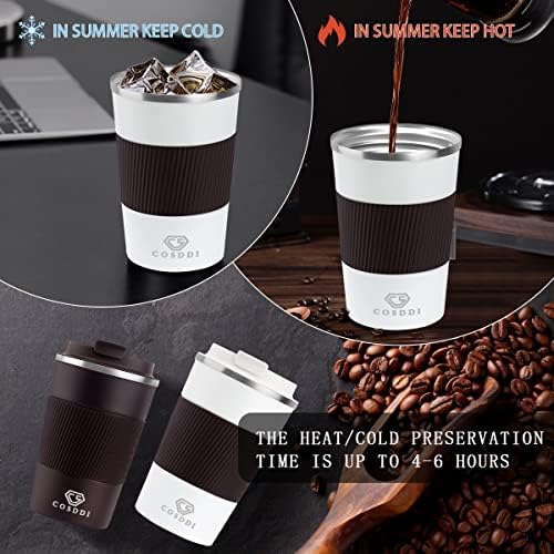 CS COSDDI 12 oz Coffee mug - Stainless Steel Coffee Cup with Leakproof Lid - Image 4