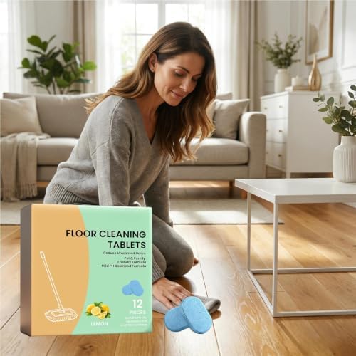 12Pcs Lemon Scent Floor Cleaning Tablets, Hard Floor Cleaner Tablets - Image 2