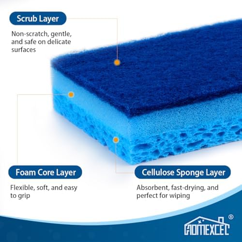 HOMEXCEL Sponges Kitchen 24 Pcs, Non-Scratch Sponge for Cleaning Dishes - Image 2