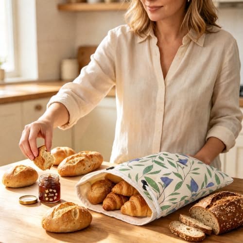 2 Pack Beeswax Bread Bags for Sourdough & Homemade, L-Zip & Buckle - Image 6