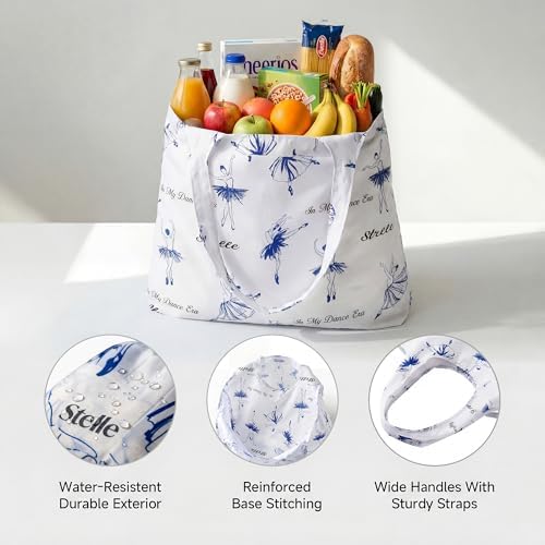 Stelle Lightweight Reusable Grocery Bag with Handles Ripstop Nylon Foldable Tote Shopping Bags for Travel and Groceries - Image 4