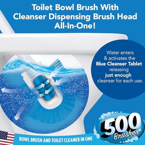500 Brushes Blue Toilet Bowl Cleanser Tablet Refills, 9 Pack, Replacement Toilet Bowl Cleaner Tablets, Each Tablet Lasts Up to 4 Months - Image 2