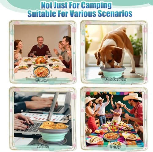 Collapsible Camping Bowl with Lid, Foldable Food Container - Image 6
