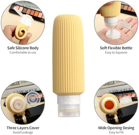 Mrsdry 16 Pack Travel Bottles for Toiletries, Large 6oz Silicone Travel Containers, Leak Proof Refillable Liquid Shampoo And Conditioner Travel Essentials - Image 4