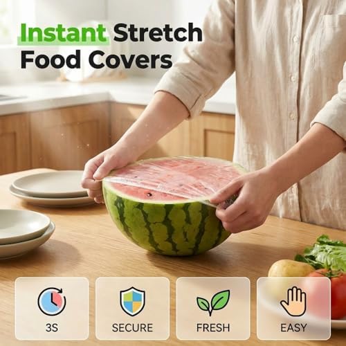 Disposable Stretch Food Covers for Bowls Reusable Fresh Keeping Bags (X100) - Image 2