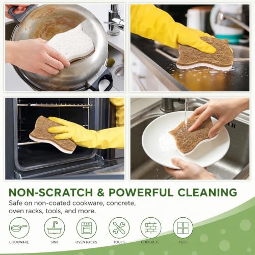 12 Pack Eco Friendly Kitchen Sponges, Non Toxic Dish Sponge - Image 5