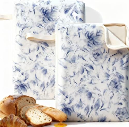 Wide Zipper Access Cotton &Beeswax Bags for Homemade Bread 2 Pack XL Reusable Beeswax Bread Bags for Homemade Bread Freezer Organic Cotton Food Storage Bags to Keep Fresh by Unknown