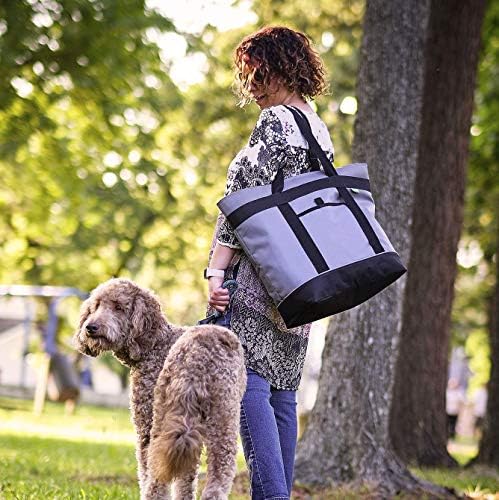 Jumbo Insulated Cooler Bag (Gray) with HD Thermal Insulation - Premium, Collapsible Soft Cooler Makes a Perfect Insulated Grocery Bag, Food Delivery Bag, Travel Insulated Bag, or Beach Cooler Bags - Image 6