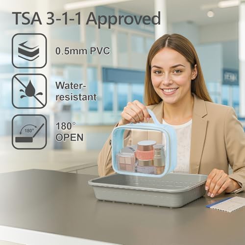 PACKISM Clear Makeup Bag Travel - Velvet Side TSA Approved Toiletry Bag - Image 2