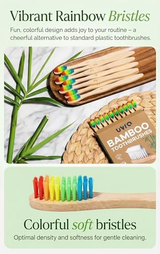 Bamboo Toothbrush 10 Pack Manual Toothbrushes for Adults Plastic Free Toothbrush Oraganic Bamboo Tooth Brush Wood Toothbrush (Rainbow) - Image 6