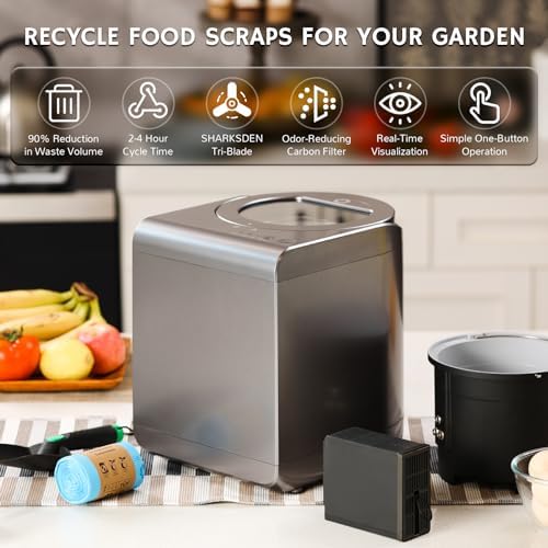 Airthereal R500-V Electric Composter, Visual Glass Cover, 2.5L, Gray - Image 3