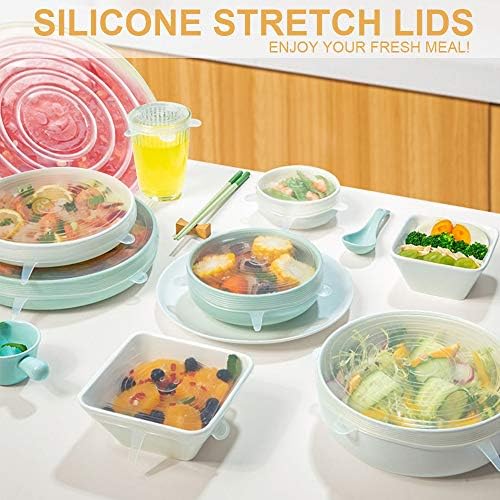 LELE LIFE 4 Pack Same Size Silicone Stretch Lids, Thicker Reusable Sturdy Silicone Container Cover, Expandable Food Storage Covers, Dishwasher and Freezer Safe, 8.07in(20.5cm) - Image 7
