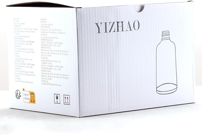 YIZHAO Black Glass Spray Bottles 2oz, with Small Fine Mist Spray, Metal Cap, Refillable for Essential Oil,Travel,Cleaning,Perfume,Aromatherapy,Makeup – 12 Pcs