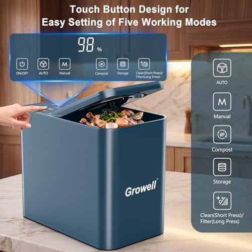 Growell 3.2L Electric Composter, Countertop Food Waste Indoor Compost Bin - Image 3