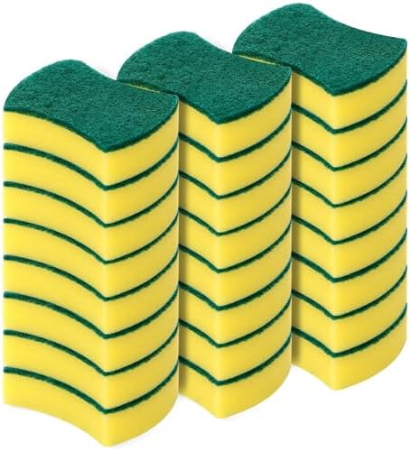 Kitchen Cleaning Sponges,24 Pack Eco Non-Scratch for Dish,Scrub Sponges by WUHUIXOZ