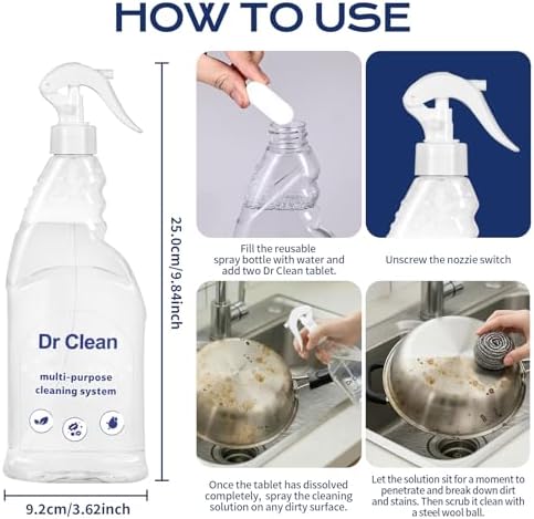 Updated Spray Cleaner for Ovens,Concentrated Cleaning Tablets, Instant Dissolving, Stain Removal Spray, Multi-Surface Cleaner for Kitchen, Bathroom & More (30PCS) - Image 7