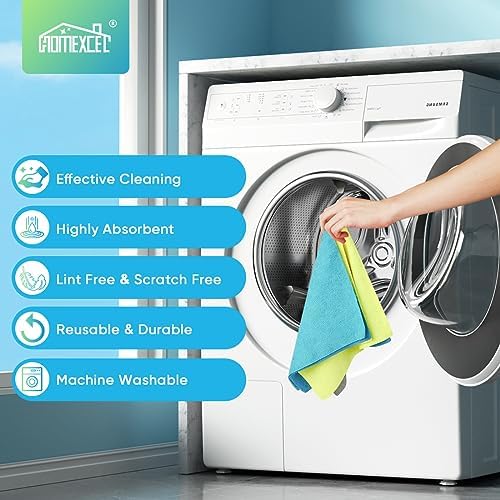 HOMEXCEL Microfiber Cleaning Cloth 400 PK, Towels for Cars, Shop Rags - Image 4