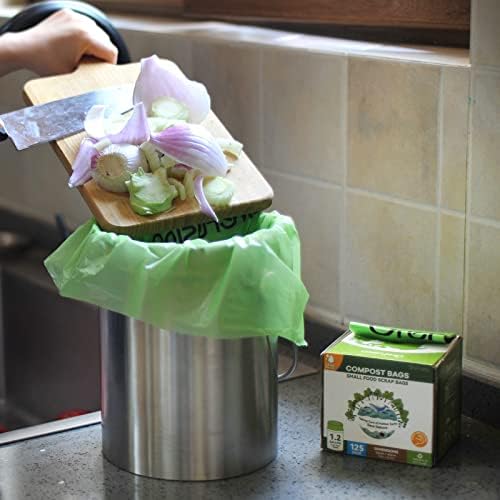 GreFusion Compostable Trash Bags for Kitchen Compost Bin 1.2 Gallon,150 Count,Compost Bags Small for Food Scrap Waste Bags for Countertop Bin Certified by BPI,ASTM D6400 and OK Compost - Image 4