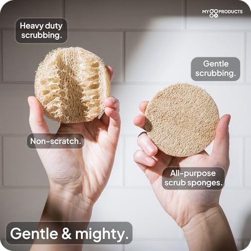 LoofaGO (10-Pack) Natural Loofah Sponges - 100% Biodegradable, Compostable & Plastic-Free, Non-Scratch Scrubbers for Kitchen, Dishes & Bath (Zero-Waste) - Image 4
