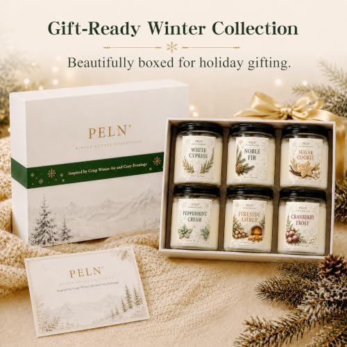 6-Pack Winter Candle Gift Set 7oz Soy Wax, Holiday Christmas Scents - Image 3