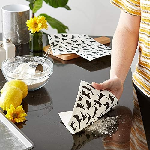 DII Swedish Dishcloths for Kitchen & Cleaning, Reusable, Machine Washable & Dishwasher Safe, Biodegradable, 7.75 x 6.75, Cats, 3 Piece - Image 5