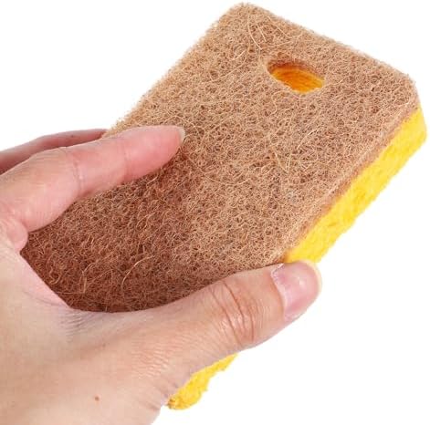 Beavorty 12pcs Sisal Fiber Cellulose Cleaning Sponges, Oil-Resistant Absorbent Dish Scrub Pads, Compact Square Kitchen Sponge Set for Everyday Stir-Fry and Dishwashing Use - Image 4
