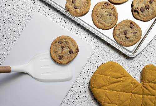 Country Kitchen Non Stick Silicone Utensil Set with Rounded Wood Handles for Cooking and Baking, 6 Piece Set, White - Image 4