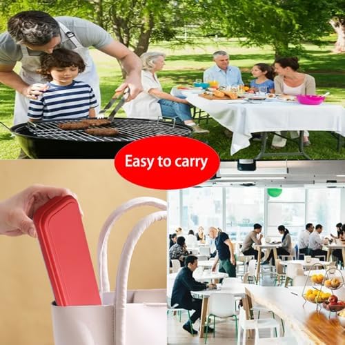 4 Pack Wheat Straw Cutlery, BPA Free Fork Spoon Knife with Storage Case - Image 5