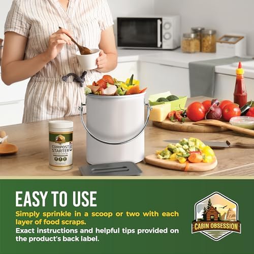 Compost Starter - 100x Concentrated All Natural Compost Accelerator for Countertop Kitchen Bin - Odor-Free, Fast-Acting Microbial Formula - Approximately 73 Scoops - Image 2
