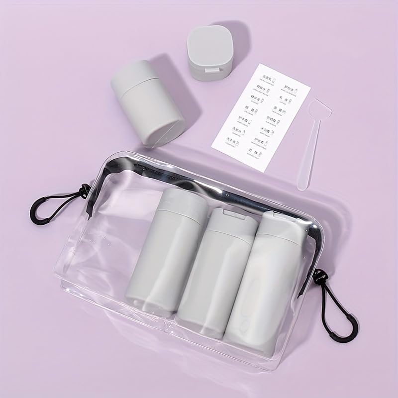 5pcs Travel Cream Dispenser Bottles Set Travel Bottles Toiletry Containers Set, TSA Approved, Travel Essentials - Image 3