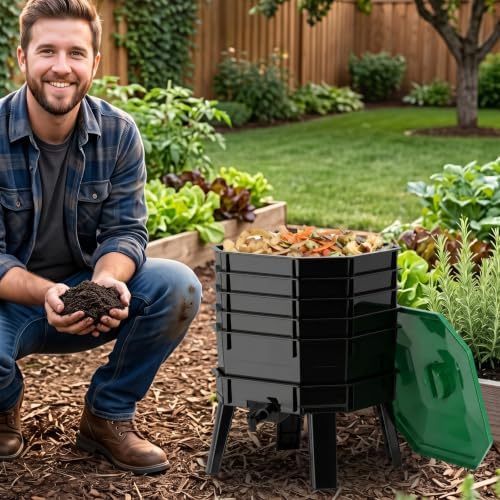 72.5L 5-Layer Stackable Worm Farm Compost Bin, Easy‑Setup Complete Worm Composter Kit, Indoor Outdoor Use for Kitchen Food Waste & Organic Compost Production - Image 5