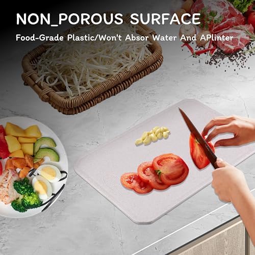 Cutting Board for Kitchen, Wheat Straw Fiber Cutting Board, Dish Washer Safe, w/Juice Grooves for Meat, Veggies,Easy Grip Handle, Non-slip Surface,Eco-friendly,Serveware Accessories(13.1‘x9.4‘) - Image 6