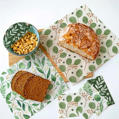 Beeswax Food Wraps, Botanical Leaves Wrap, 9 Pack Eco-Friendly Food Storage, Organic, Sustainable, Biodegradable, Zero Waste, Plastic-Free, For Sandwich, Bowl, Bread, 1XL, 3M, 5S - Image 4