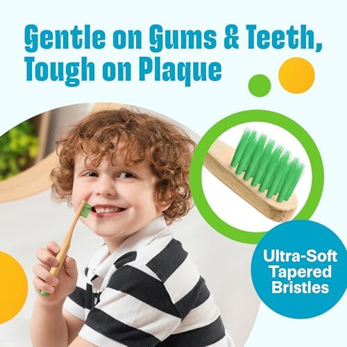 VIVAGO Kids Toothbrush - Kids Bamboo Toothbrushes with Soft Bristles 6 Pack - Image 3