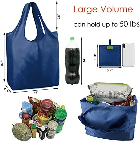 BeeGreen Foldable Travel Bag Reusable Gifts Bags - Reusable Grocery Bags Large Holiday Gifts Cloth Tote With Handles - Bulk Reusable Shopping Bags for Women (Beach Storage Washable Collapsible)​ - Image 3