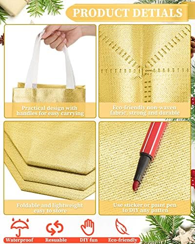Eccliy 80 Pcs Reusable Gift Bags, Medium, Gold - Image 4