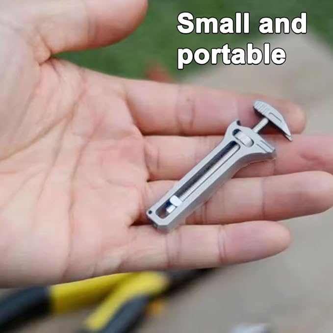 2pcs Compact Titanium Multi-Tool, Mini Keychain EDC Tool with Adjustable Wrench & Bottle Opener for Everyday Carry, Outdoor Camping, Hiking & Emergency Prep