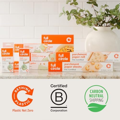 Full Circle Compostable Zipper Bags – 1 Gallon Size, 60ct, 4 Boxes of 15 – Plant-Based & Plastic-Free, No Microplastics, Leak-Resistant, Resealable Food-Safe Bags - Image 6