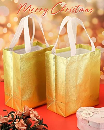 Eccliy 80 Pcs Reusable Gift Bags, Medium, Gold - Image 3