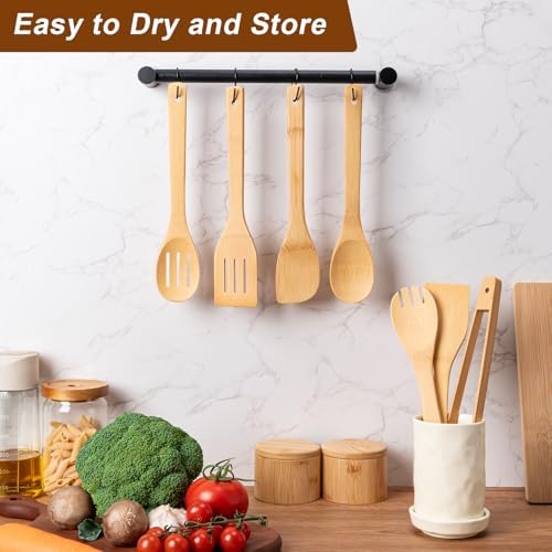Eisinly 7-Piece Wooden Cooking Spoons, Polished Bamboo Utensil Set - Image 5