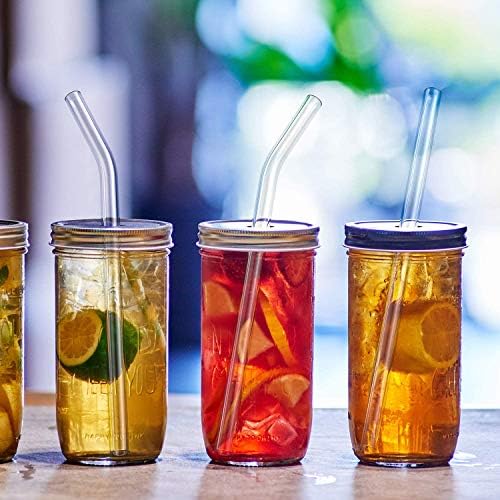 HeykirHome 8-Pack Reusable Glass Straw,Size 8.5''x10 MM,Including 4 Straight and 4 Bent with 2 Cleaning Brush- Perfect For Smoothies, Tea, Juice - Image 6