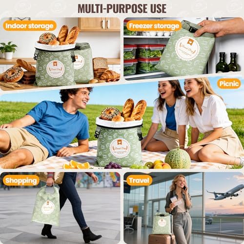 Zunmial 2 Pack Bread Bags for Homemade Bread, 17"×13" Reusable Bread Bag - Image 7
