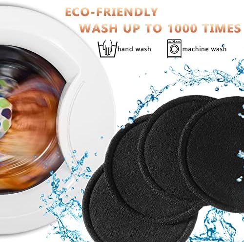 Foaincore 40 Pcs Reusable Makeup Remover Pads with Mesh Storage Bag and Bamboo Box Washable Bamboo Cotton Rounds Soft Reusable Face Pad for Toner Skin Various Skin Care Products(Black) - Image 6