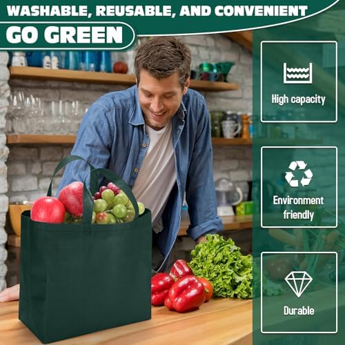 Windyun Reusable Grocery Bags Non Woven with Handles - Image 4